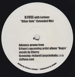D:Fuse With Lorimer – The Other Side - Mint- 12" Promo Single Record 2006 System Vinyl - Progressive House / Trance