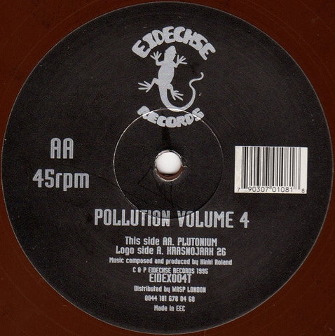 Kinki Roland – Pollution Volume 4 - New 12" Single 1995 Eidechse UK Brown Vinyl - Techno / Acid