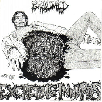 Exhumed – Excreting Innards - Mint- 7" EP Record 1993 After World USA Pink Vinyl & Insert - Grindcore / Death Metal