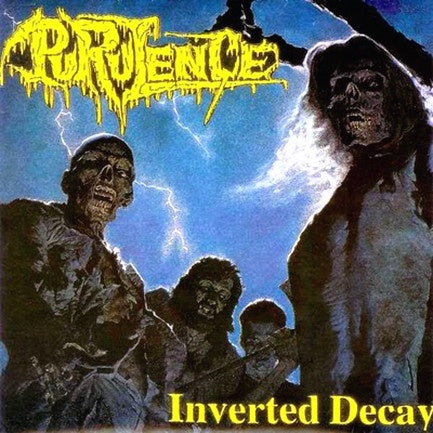 Purulence – Inverted Decay - Mint- 7" EP Record 1992 Adipocere France Vinyl & 2 x Inserts - Death Metal