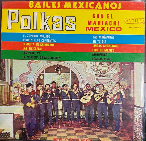 Mariachi Mexico – Bailes Mexicanos Polkas - VG LP Record 1960s Antilla USA Vinyl - Latin / Mariachi