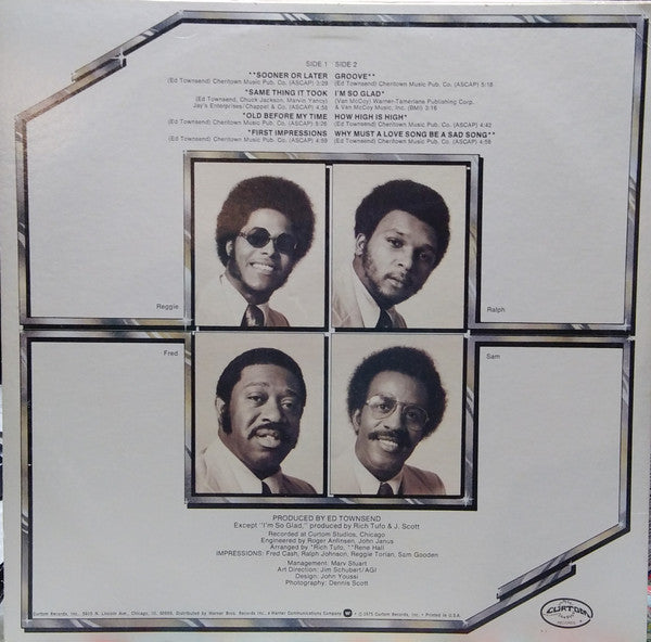 Impressions – First Impressions - VG+ LP Record 1975 Curtom USA Promo Vinyl - Soul / Funk