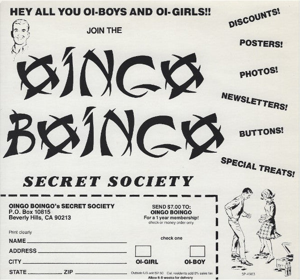 Oingo Boingo – Nothing To Fear - VG+ LP Record 1982 A&M USA Vinyl & Inserts - New Wave / Art Rock - Shuga Records