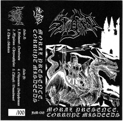 Snogard – Moral Presence, Corrupt Misdeeds - Used Cassette 2021 Blasphemous Mockery Tape - Black Metal