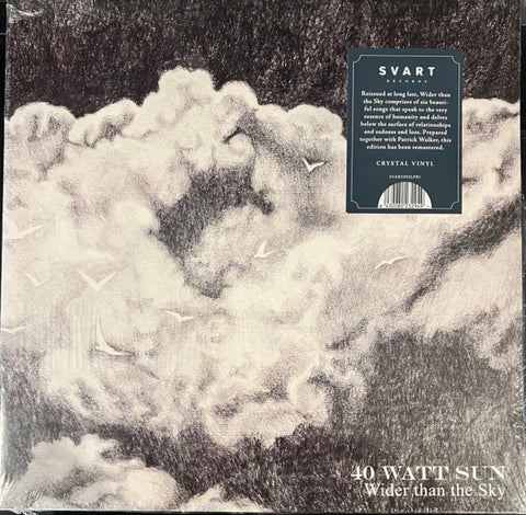 40 Watt Sun – Wider Than The Sky - New2 LP Record 2023 Svart Clear Vinyl - Alternative Rock