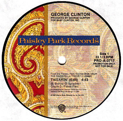 George Clinton – Tweakin' - Mint- Promo 12" Single Record 1989 Paisley Park Vinyl - P.Funk