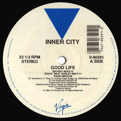 Inner City ‎– Good Life - VG+ 12" Single Record 1988 Virgin USA Vinyl - House / Acid House