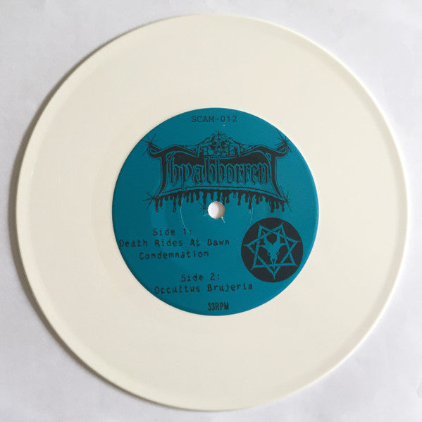 Thyabhorrent – Death Rides At Dawn - Mint- 7" EP Record 1990 Seraphic Decay USA White Vinyl - Death Metal - Shuga Records