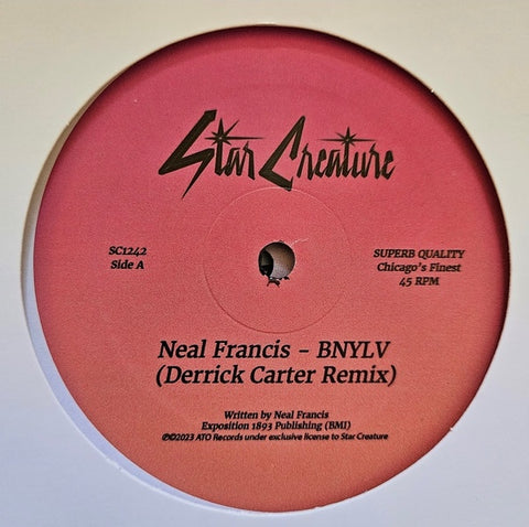 Neal Francis – BNYLV (Derrick Carter Remix) - New 12" Single Record 2023 Star Creature Vinyl - Chicago House / Funk