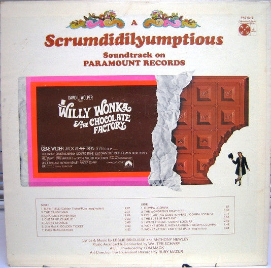 Leslie Bricusse and Anthony Newley – Willy Wonka & The Chocolate Factory - Mint- LP Record 1973 Paramount USA Vinyl - Soundtrack - Shuga Records