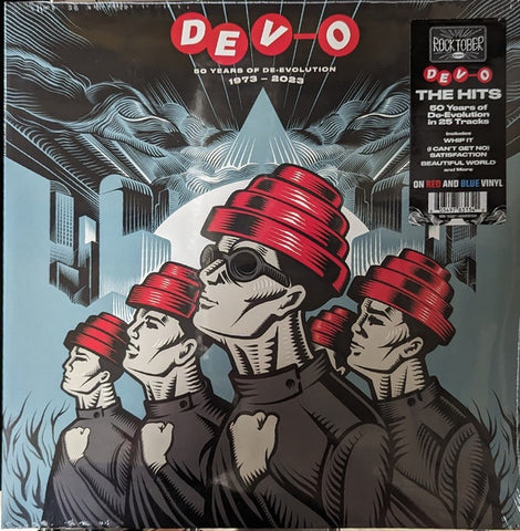 Devo – 50 Years Of De-Evolution (1973-2023) - New 2 LP Record 2023 Rhino Warner Red & Blue Vinyl & Slipmat - New Wave / Synth-pop
