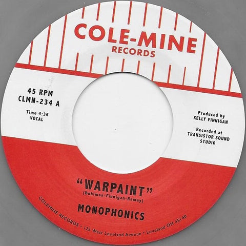 Monophonics & Kelly Finnigan - Warpaint / Crash & Burn - New 7" Single Record 2023 Colemine Natural with Black Swirl Vinyl - Funk / Psychedelic
