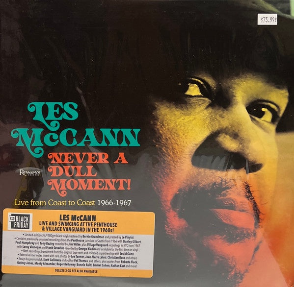 Les McCann – Never A Dull Moment! (Live From Coast To Coast 1966-1967) - New 3 LP Record Store Day Black Friday 2023 Resonance RSD 180 gram Vinyl & Numbered - Jazz - Shuga Records
