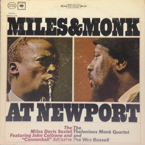 The Miles Davis Sextet & The Thelonious Monk Quartet ‎– Miles & Monk At Newport - VG Lp Record 1963 CBS USA Stereo Vinyl - Jazz / Hard Bop / Modal