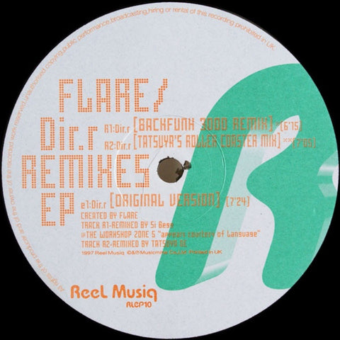Flare – Dir.r Remixes EP - New 12" EP Record 1997 Reel Japan Vinyl - Techno