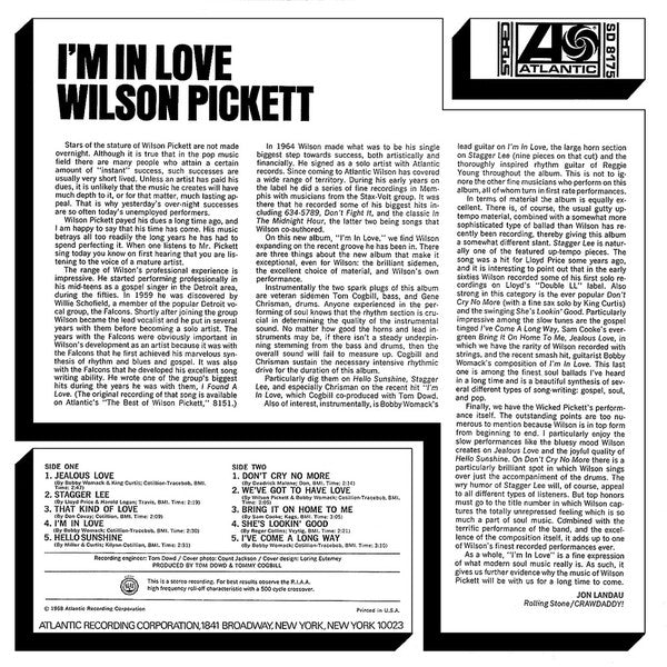 Wilson Pickett – I'm In Love - VG+ LP Record 1968 Atlantic USA Original Vinyl - Soul / Funk - Shuga Records