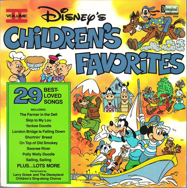 Larry Groce And The Disneyland Children's Sing-Along Chorus ‎– Disney's Children's Favorites Volume II - VG Lp Record 1979 Disneyland USA Vinyl - Children's