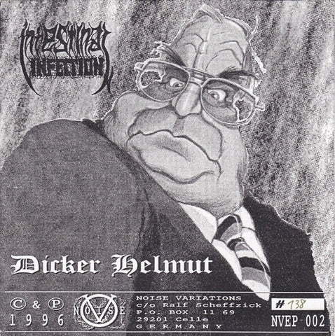 Intestinal Infection / Regurgitate – Dicker Helmut / Fleshmangler - Mint- 7" EP Record 1996 Noise Variations Germany Vinyl, Numbered & 2x Inserts - Grindcore / Goregrind