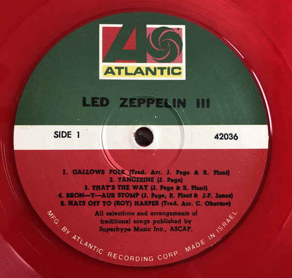 Led Zeppelin ‎– Led Zeppelin III (1970) - New LP Record 2008 Atlantic –  Shuga Records