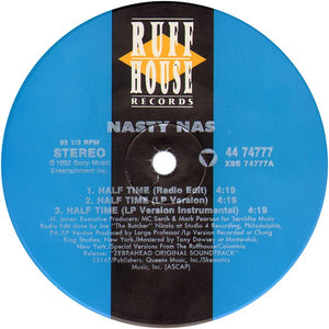 Nasty Nas – Half Time - VG- (low grade) 12" Single Record 1992 Ruffhouse Columbia USA Vinyl - Hip Hop
