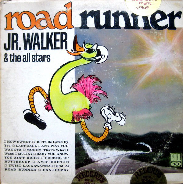 JR. Walker & The All Stars ‎– Road Runner - VG Lp Record 1966 Mono USA Original Vinyl - Soul / Funk / R&B