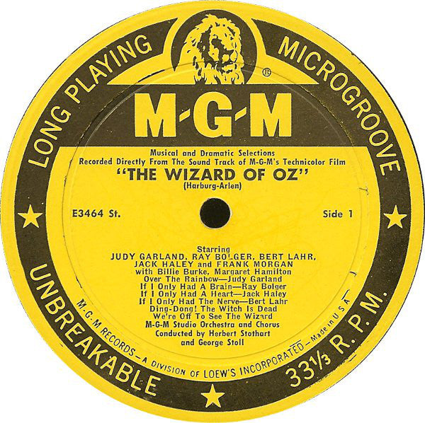 Various – The Wizard Of Oz - VG- (low grade vinyl) LP Record 1956 MGM USA Mono Original Vinyl - Soundtrack - Shuga Records