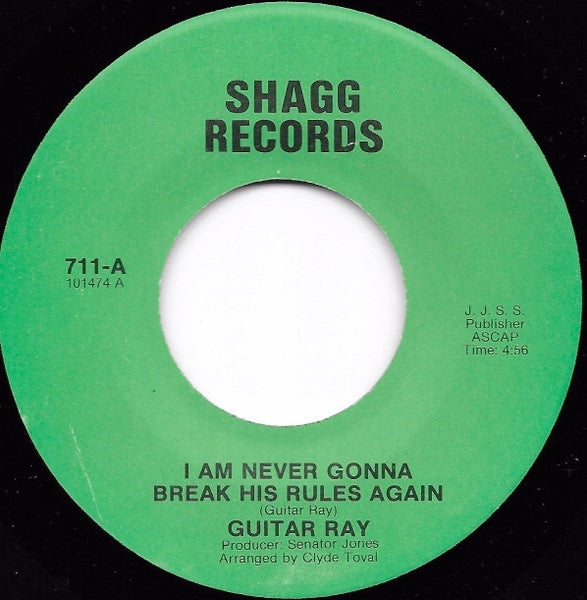 Guitar Ray – I Am Never Gonna Break His Rules Again (1974) - New 7" Single Record Store Day 2022 Shagg UK Import Vinyl - Soul