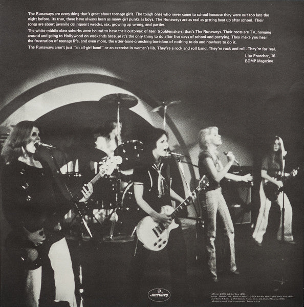The Runaways – The Runaways - Mint- LP Record 1976 Mercury USA Original Vinyl & Insert - Hard Rock / Pop Rock - Shuga Records