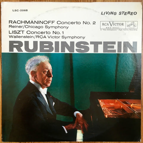Artur Rubinstein ‎– Concerto No. 2 (Rachmaninoff) · Concerto No. 1 (Liszt) MINT- 1962 RCA Red Seal Stereo LP USA - Classical / Romantic