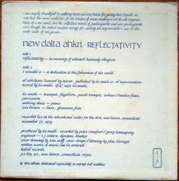 New Dalta Ahkri – Reflectativity - VG+ LP Record 1975 Kabell USA Vinyl - Jazz / Free Jazz / Free Improvisation - Shuga Records