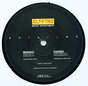 Kotai + Mo – Black Acid - New 12" Single Record 2000 Elektro Music Germany Vinyl - Techno / Minimal / Electro