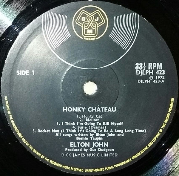 Elton John - ‎Honky Château - VG Stereo 1973 DJM UK Import Vinyl & Envelope/Wallet Sleeve - Classic Rock / Pop Rock - Shuga Records