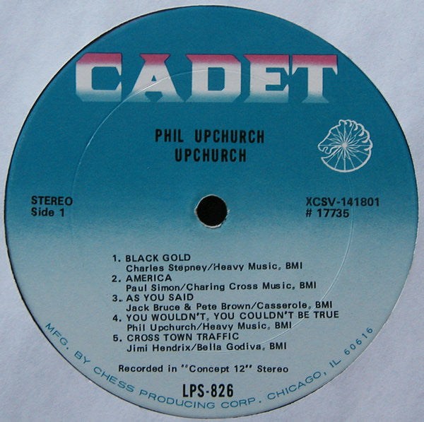 Phil Upchurch ‎– Upchurch - VG+ LP Record 1969 Cadet USA Stereo Vinyl - Jazz-Funk / Psychedelic Jazz