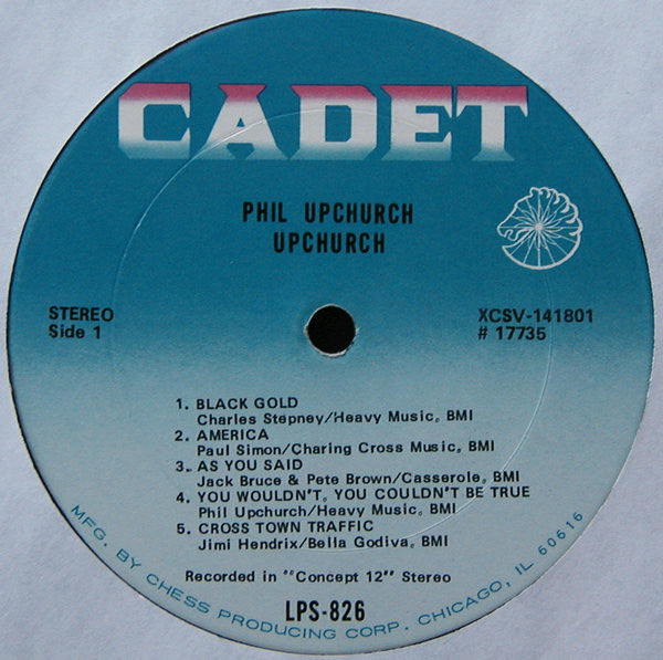 Phil Upchurch ‎– Upchurch - VG+ LP Record 1969 Cadet USA Stereo Vinyl - Jazz-Funk / Psychedelic Jazz - Shuga Records