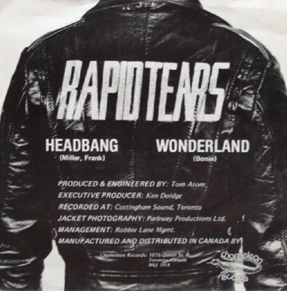 Rapid Tears – Headbang - Mint- 7" Single Record 1982 Chameleon Canada Vinyl - Heavy Metal