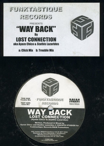 Lost Connection – Way Back - New 12" Single Record 2000 Funktastique UK Vinyl - Progressive House / Tech House