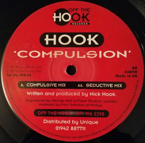 Hook – Compulsion - New 12" Single Record 1998 Off The Hook UK Vinyl - Trance