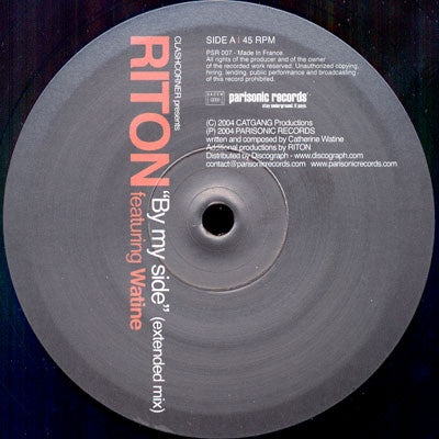 Clashcorner Presents Riton Featuring Watine – By My Side (Extended Mix) - New 12" Single Record Parisonic France Vinyl - Deep House / Disco