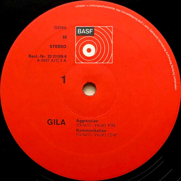 Gila – Gila - VG+ LP Record 1971 BASF Germany Original Vinyl - Krautrock / Prog Rock