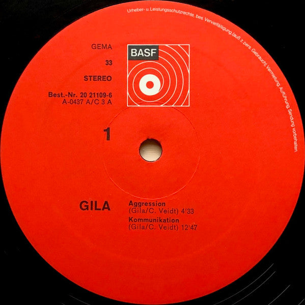 Gila – Gila - VG+ LP Record 1971 BASF Germany Original Vinyl - Krautrock / Prog Rock - Shuga Records