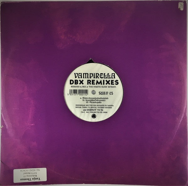 Subvoice ‎– Vampirella (DBX Remixes) - VG+ 12" Single Record 1996 Subvoice Electronic Music Japan Vinyl - Electronic / Techno / Minimal - Shuga Records