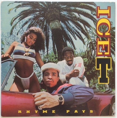 Ice-T – Rhyme Pays - VG (low grade cover) LP Record 1987 Sire USA Vinyl - Hip Hop