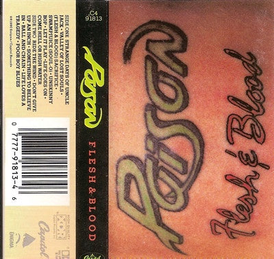 Poison – Flesh & Blood - Used Cassette 1990 Capitol Tape - Rock