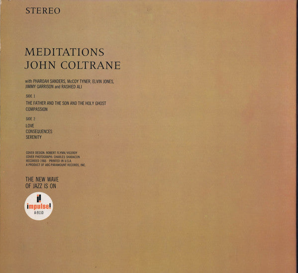 John Coltrane – Meditations - VG+ LP Record 1966 Impulse! USA Stereo Original Vinyl & Pharoah Sanders - Free Jazz / Free Improvisation