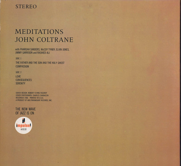 John Coltrane – Meditations - VG+ LP Record 1966 Impulse! USA Stereo Original Vinyl & Pharoah Sanders - Free Jazz / Free Improvisation - Shuga Records