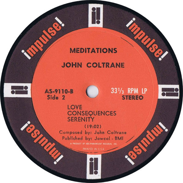 John Coltrane – Meditations - VG+ LP Record 1966 Impulse! USA Stereo Original Vinyl & Pharoah Sanders - Free Jazz / Free Improvisation