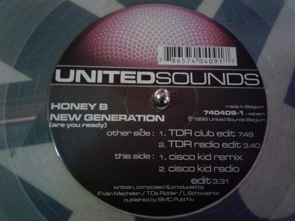 Honey B – New Generation (Are You Ready) - New 12" Single Record 1999 United Sounds Clear Vinyl - Hard House