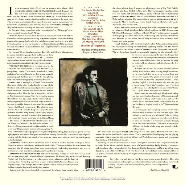 Paul Simon – Graceland (1986) - New LP Record 2012 Sony 180 gram Vinyl, Poster & Download - Rock / Folk