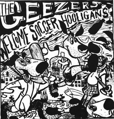 The Geezers  – Welcome Soccer Hooligans - New 7" Single 1994 Retain + Expel Grey Marbled Vinyl - Chicago Punk