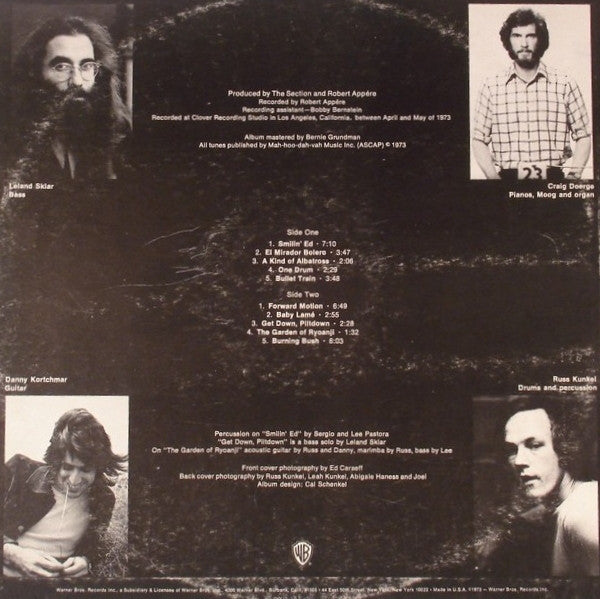The Section ‎– Forward Motion - VG+ Lp Record 1973 Warner USA Vinyl - Jazz-Funk / Jazz-Rock - Shuga Records